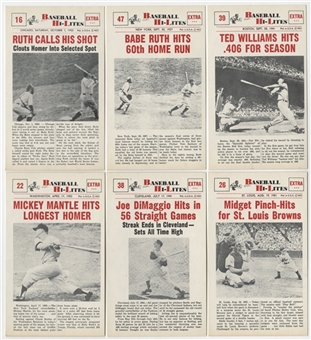 1960 Nu-Card "Baseball Hi-Lites" High Grade Complete Set (72)